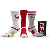 Unisex Strideline Oklahoma Sooners Premium Knit Crew Socks Three-Pack