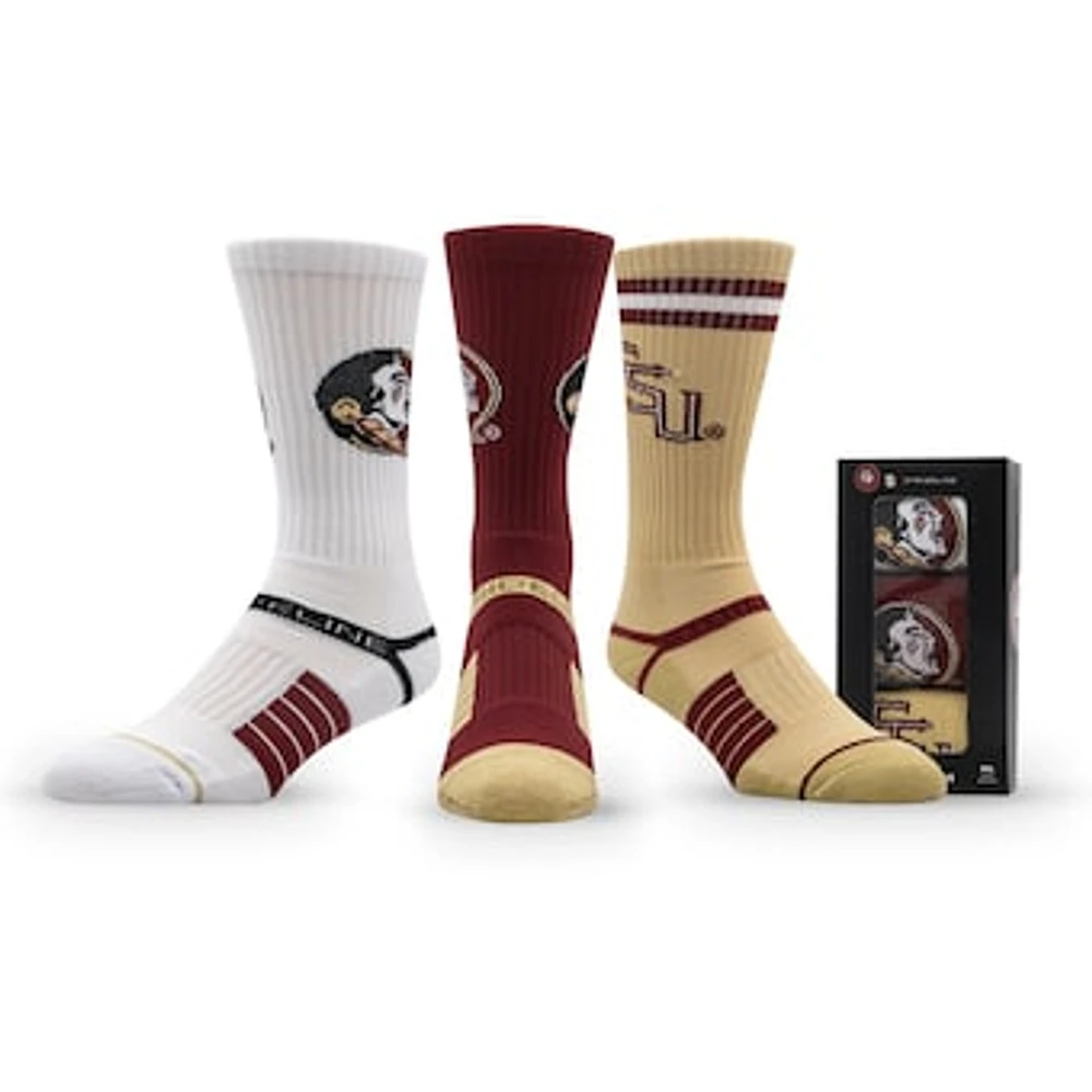 Unisex Strideline Florida State Seminoles Premium Knit Crew Socks Three-Pack