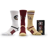 Unisex Strideline Florida State Seminoles Premium Knit Crew Socks Three-Pack