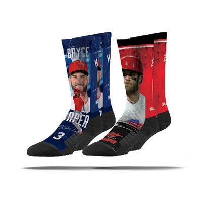 Unisex Strideline Bryce Harper  Philadelphia Phillies Premium 2-Pack Full Slub Crew Socks