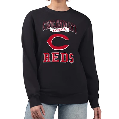 Women's G-III 4Her by Carl Banks Cincinnati Reds Team Logo Graphic Tri-Blend Fleece Pullover Sweatshirt