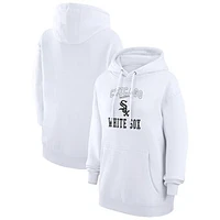 Women's G-III 4Her by Carl Banks White Chicago Sox Team Logo Graphic Fleece Pullover Hoodie