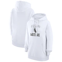 Women's G-III 4Her by Carl Banks White Chicago Sox Team Logo Graphic Fleece Pullover Hoodie