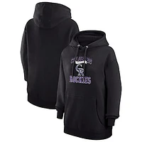 Women's G-III 4Her by Carl Banks Black Colorado Rockies Team Logo Graphic Fleece Pullover Hoodie