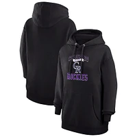 Women's G-III 4Her by Carl Banks Black Colorado Rockies Team Logo Graphic Fleece Pullover Hoodie