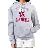 Women's G-III 4Her by Carl Banks Heather Gray St. Louis Cardinals Team Logo Graphic Fleece Pullover Hoodie