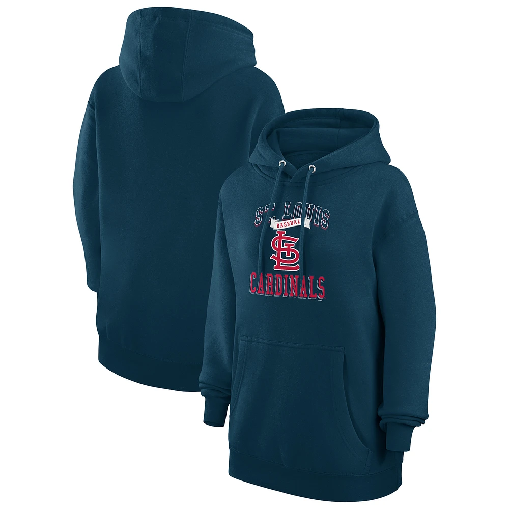 Women's G-III 4Her by Carl Banks Navy St. Louis Cardinals Team Logo Graphic Fleece Pullover Hoodie