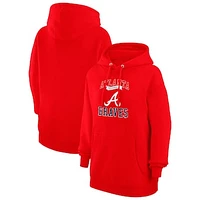 Women's G-III 4Her by Carl Banks Red Atlanta Braves Team Logo Graphic Fleece Pullover Hoodie
