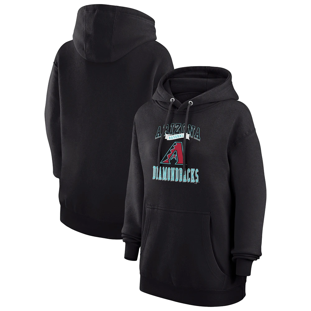 Women's G-III 4Her by Carl Banks Black Arizona Diamondbacks Team Logo Graphic Fleece Pullover Hoodie