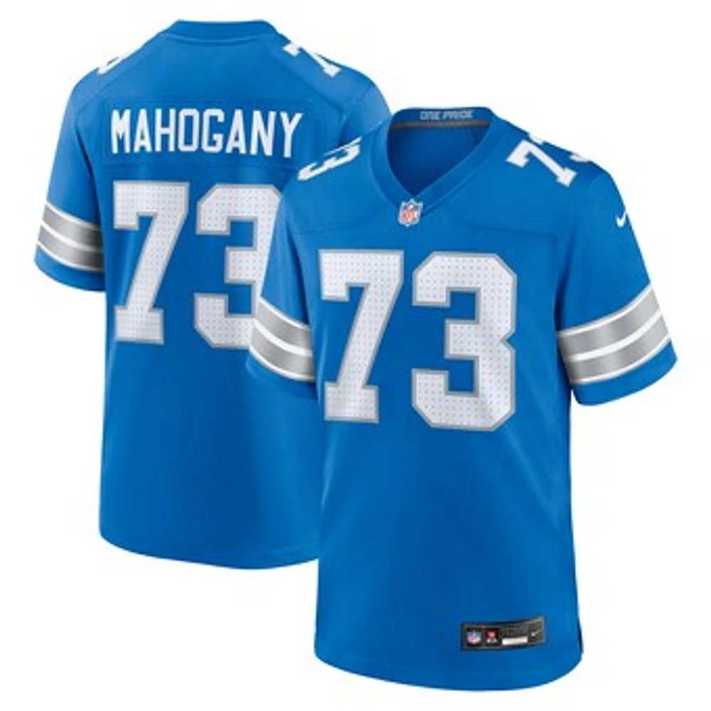 Men's Nike Christian Mahogany  Blue Detroit Lions Team Game Jersey