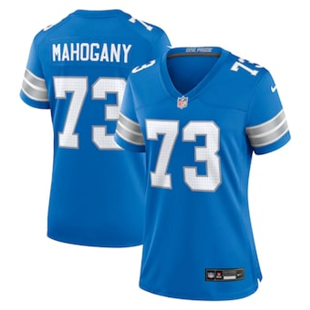 Women's Nike Christian Mahogany  Blue Detroit Lions Team Game Jersey