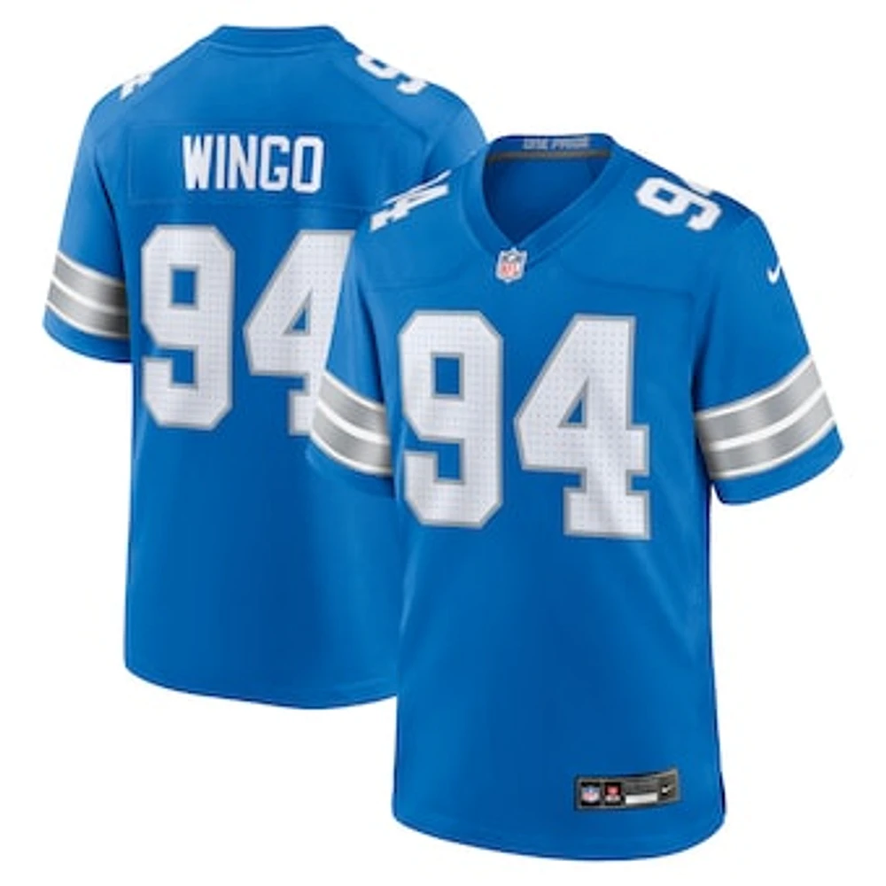 Men's Nike Mekhi Wingo  Blue Detroit Lions Team Game Jersey