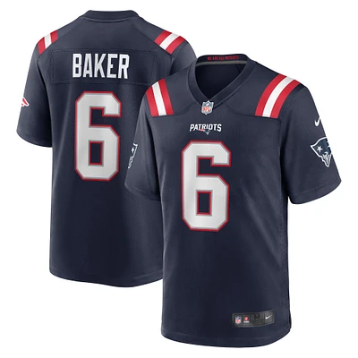 Men's Nike Javon Baker  Navy New England Patriots Team Game Jersey