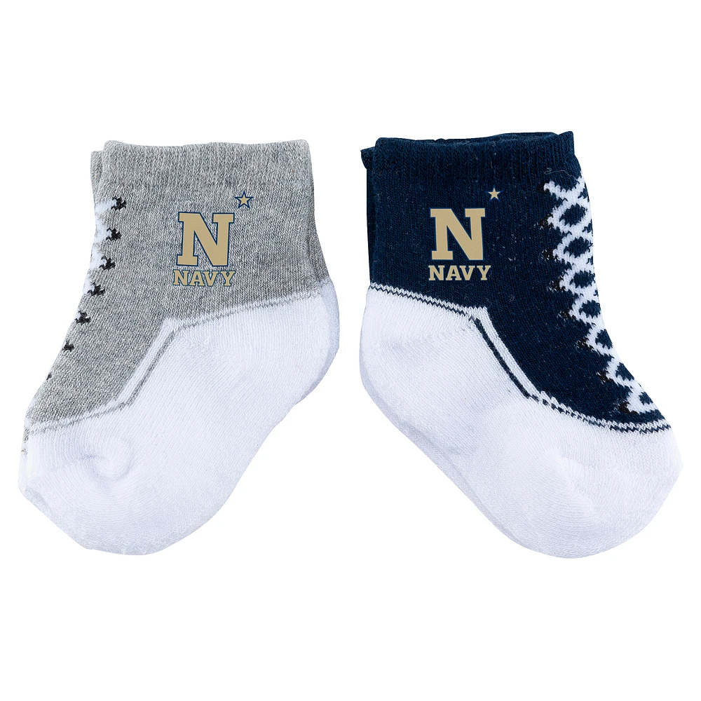 Infant ZooZatz Navy Midshipmen Shoe Two-Pack Socks