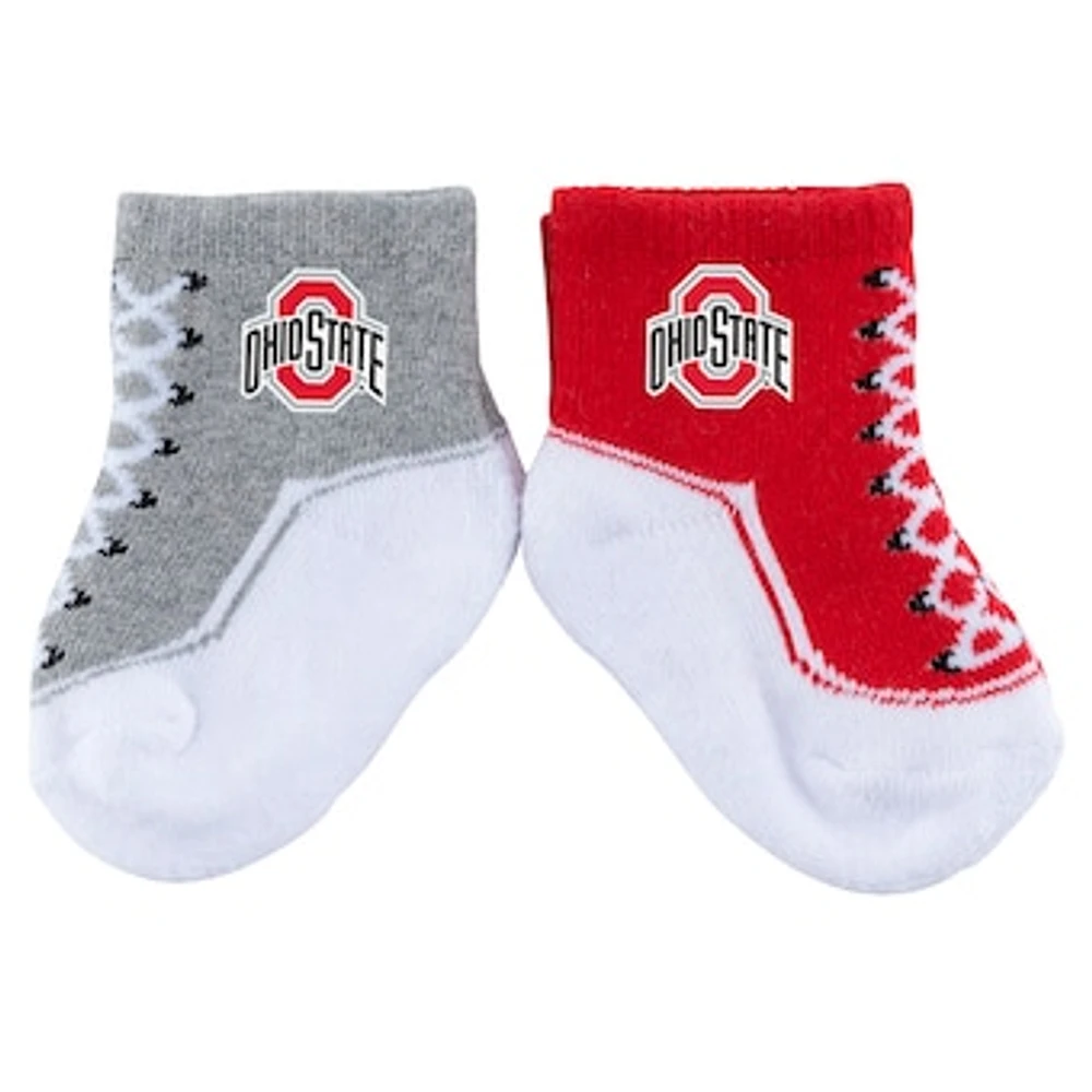 Infant ZooZatz Ohio State Buckeyes Shoe Two-Pack Socks