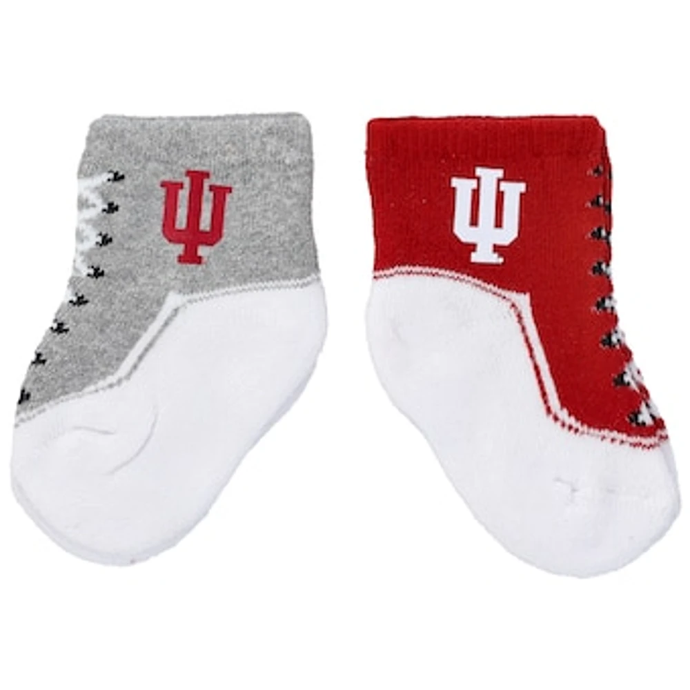 Infant ZooZatz Indiana Hoosiers Two-Pack Shoe Socks