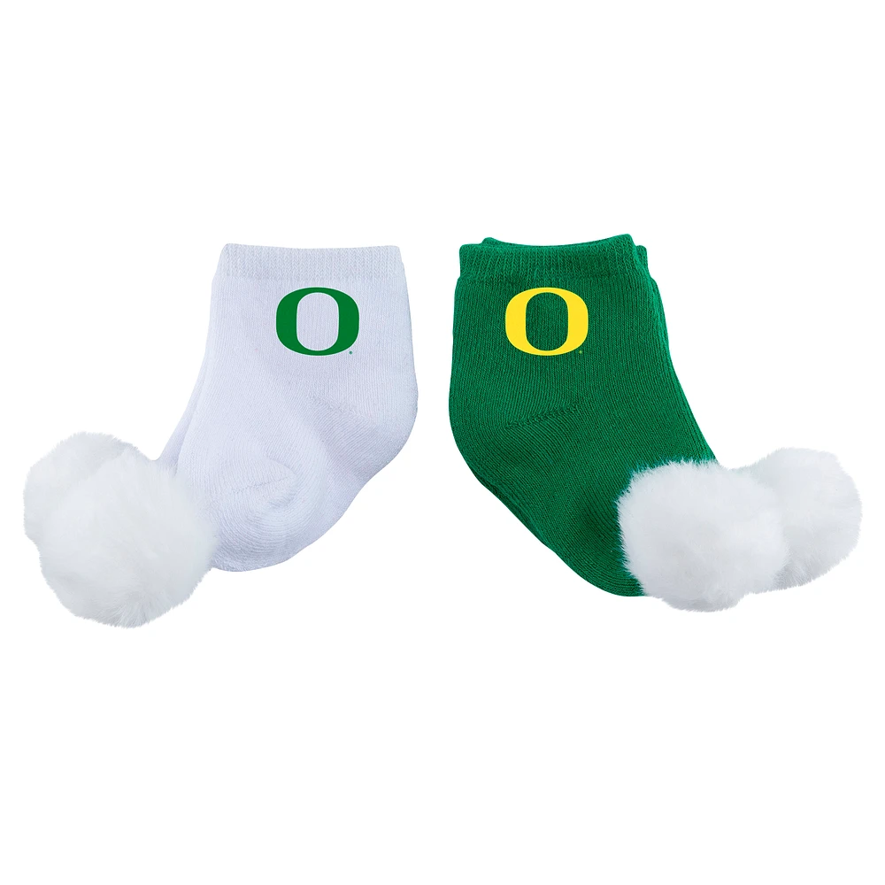 Infant ZooZatz Oregon Ducks Two-Pack Pom Socks