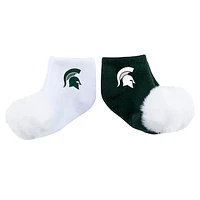 Infant ZooZatz Michigan State Spartans Two-Pack Pom Socks