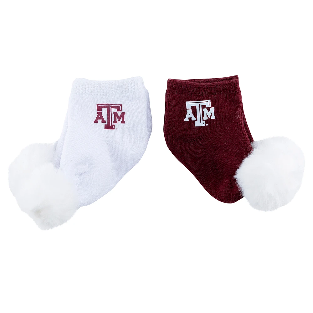 Infant ZooZatz Texas A&M Aggies Two-Pack Pom Socks