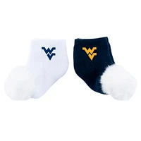 Infant ZooZatz West Virginia Mountaineers Two-Pack Pom Socks