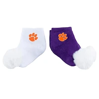 Infant ZooZatz Clemson Tigers Two-Pack Pom Socks