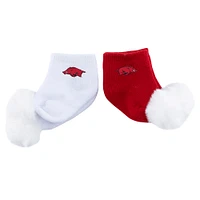 Infant ZooZatz Arkansas Razorbacks Two-Pack Pom Socks