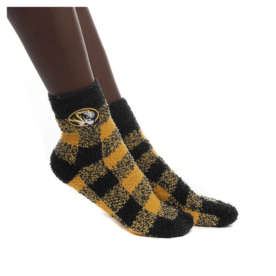 Women's ZooZatz Missouri Tigers Fuzzy Buffalo Checkered Ankle Socks