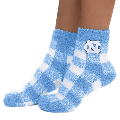 Women's ZooZatz North Carolina Tar Heels Fuzzy Buffalo Checkered Ankle Socks