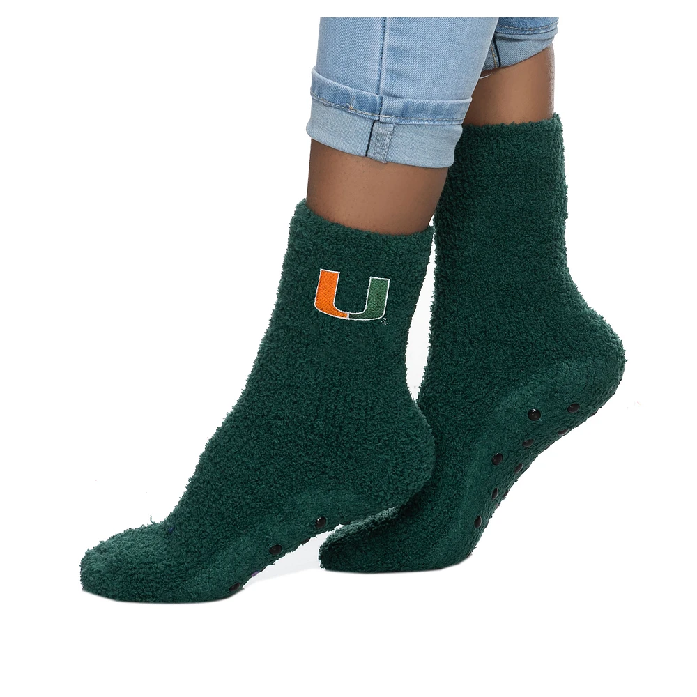 Women's ZooZatz Miami Hurricanes Fuzzy Crew Socks