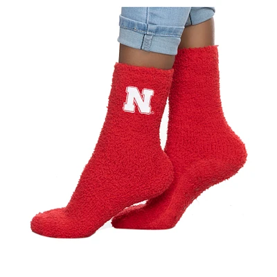 Women's ZooZatz Nebraska Huskers Fuzzy Crew Socks