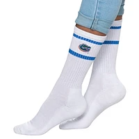 Women's ZooZatz White Florida Gators Striped Crew Socks