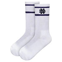 Women's ZooZatz White Notre Dame Fighting Irish Striped Crew Socks