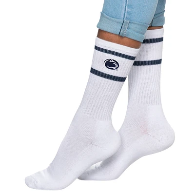 Women's ZooZatz White Penn State Nittany Lions Striped Crew Socks