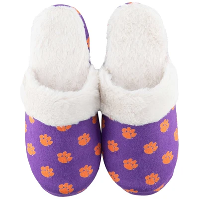 Women's ZooZatz Clemson Tigers Faux Fur Slippers