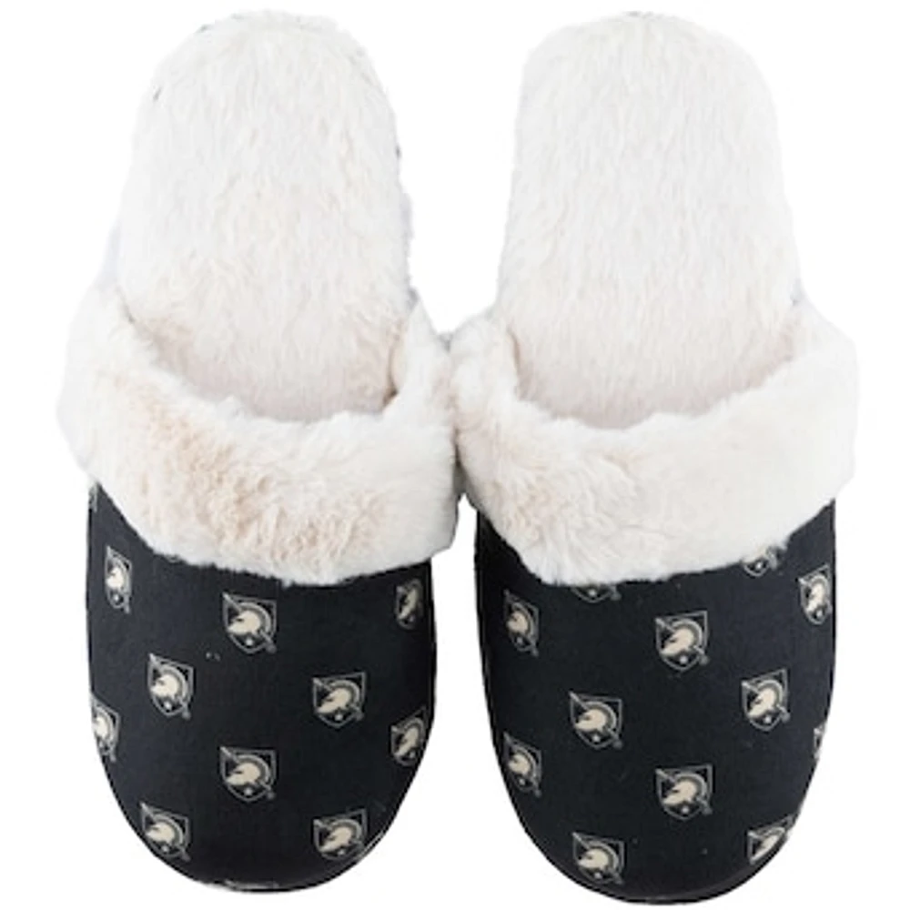 Women's ZooZatz Army Black Knights Faux Fur Slippers