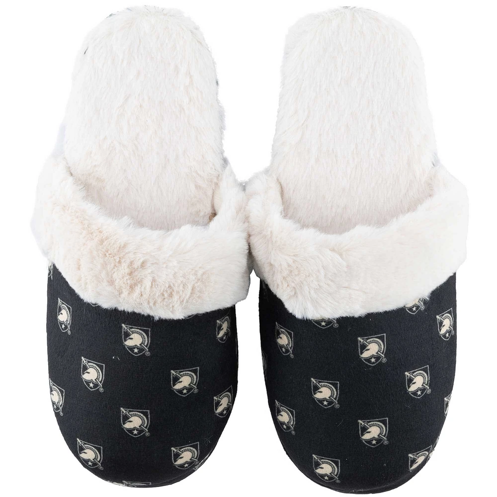 Women's ZooZatz Army Black Knights Faux Fur Slippers