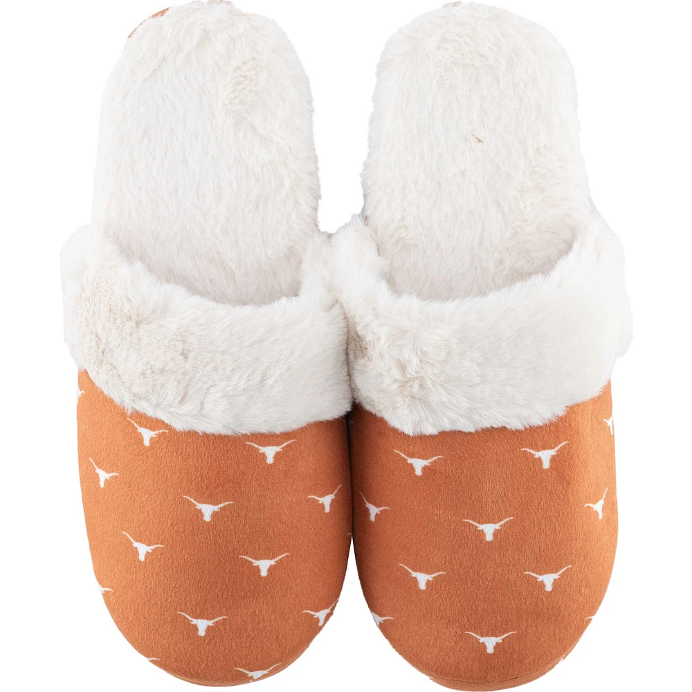 Women's ZooZatz Texas Longhorns Faux Fur Slippers