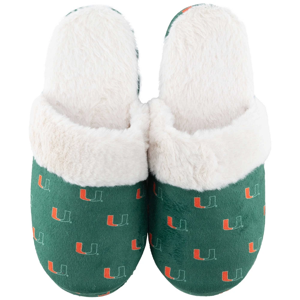 Women's ZooZatz Miami Hurricanes Faux Fur Slippers