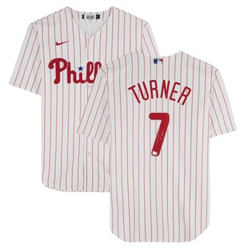 Trea Turner Philadelphia Phillies Autographed White Nike Replica Jersey