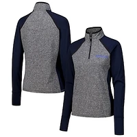 Women's Navy/Heather Gray Kentucky Wildcats Finalist Raglan Quarter-Zip Jacket