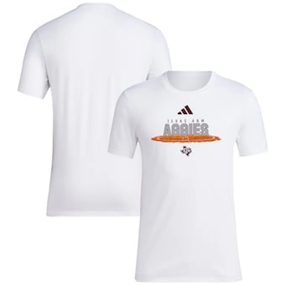 Men's adidas White Texas A&M Aggies Softball Pitcher's Circle T-Shirt