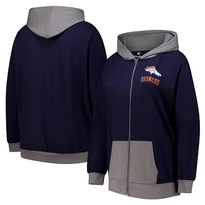 Women's Fanatics  Navy Denver Broncos Hit It Full-Zip Hoodie