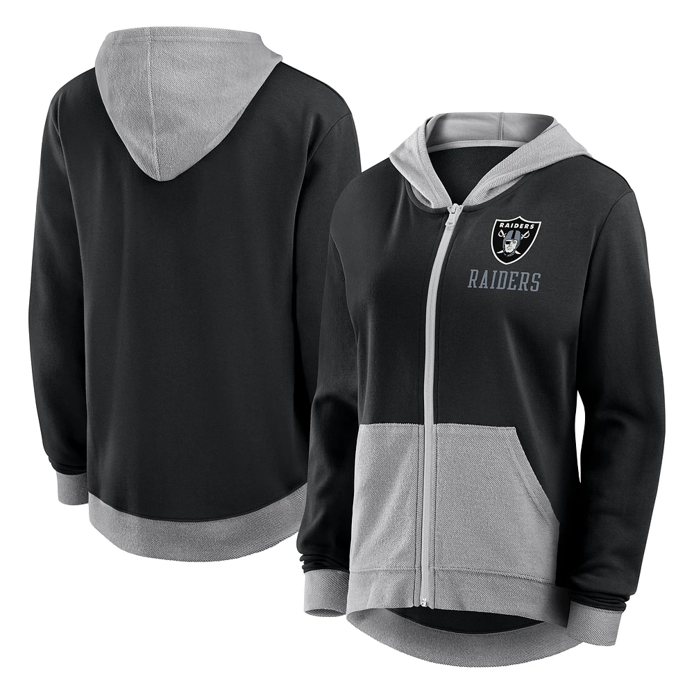 Women's Fanatics  Black Las Vegas Raiders Hit It Full-Zip Hoodie