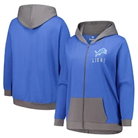 Women's Fanatics  Blue Detroit Lions Hit It Full-Zip Hoodie