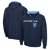 Men's Colosseum Navy Columbia University Arch & Logo 3.0 Full-Zip Hoodie