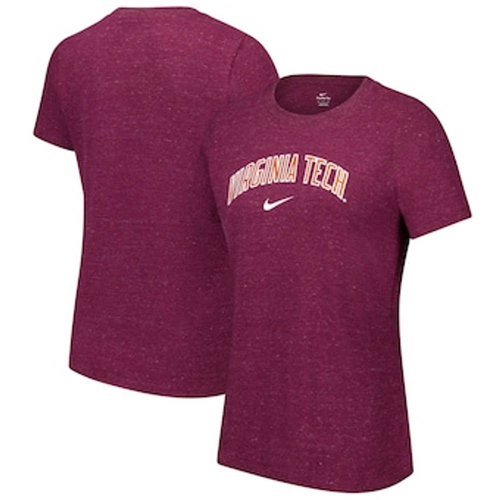 Women's Nike Heather Maroon Virginia Tech Hokies Varsity Logo T-Shirt