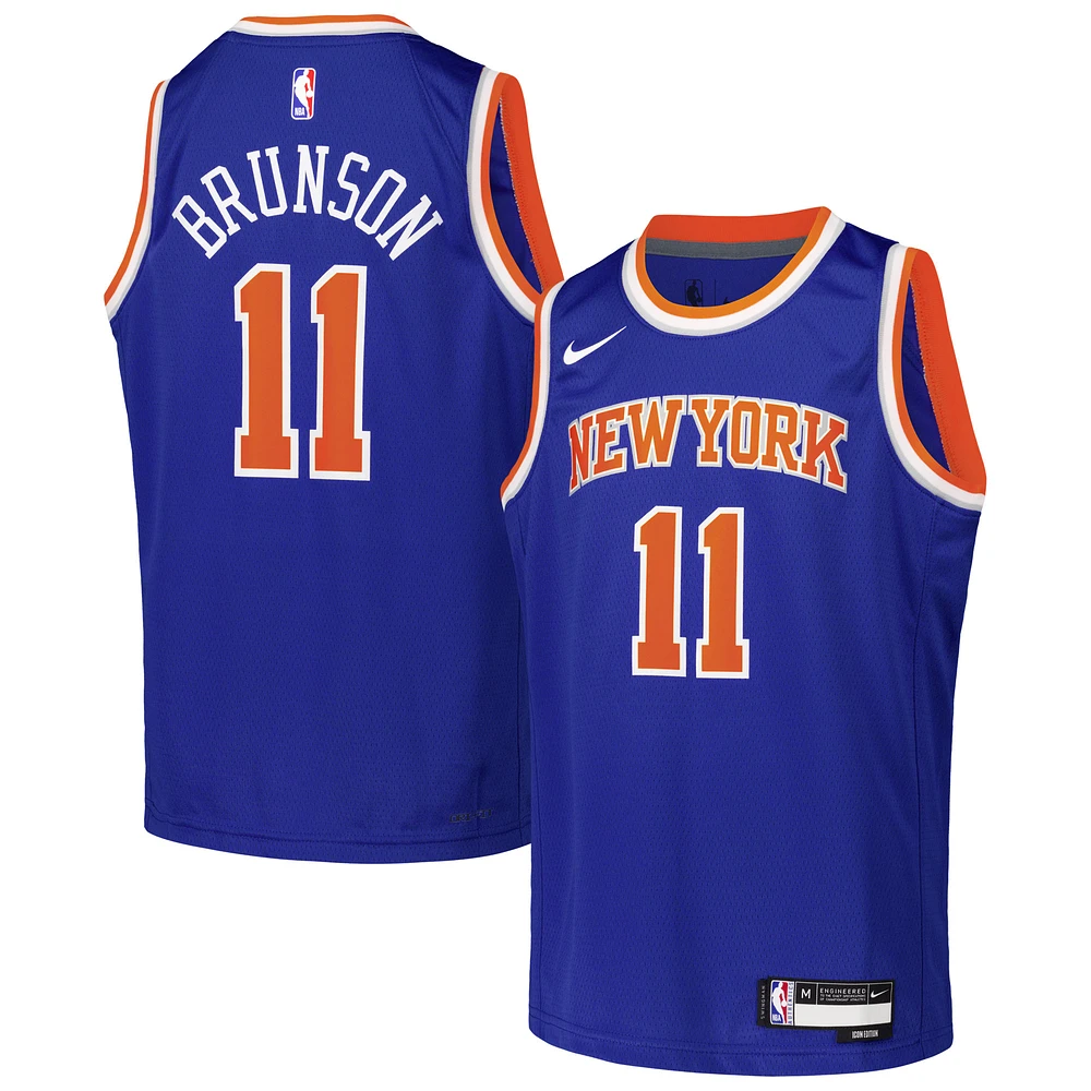 Youth Nike Jalen Brunson Blue New York Knicks Swingman Jersey - Icon Edition