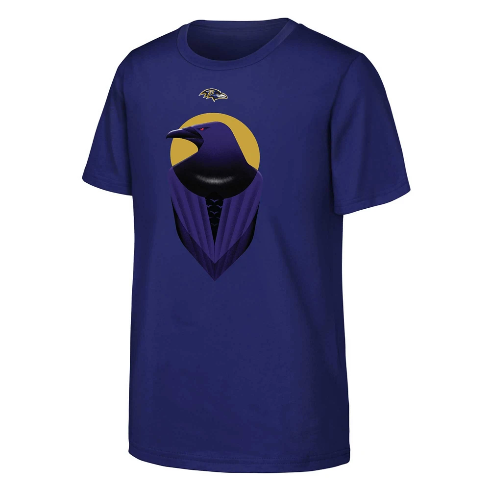 Youth Purple Baltimore Ravens Draft Illustration T-Shirt