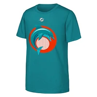 Youth Aqua Miami Dolphins Draft Illustration T-Shirt