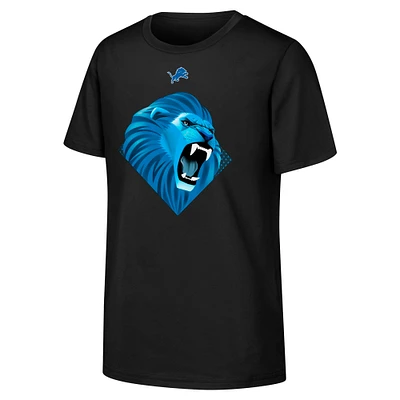 Youth Black Detroit Lions Draft Illustration T-Shirt